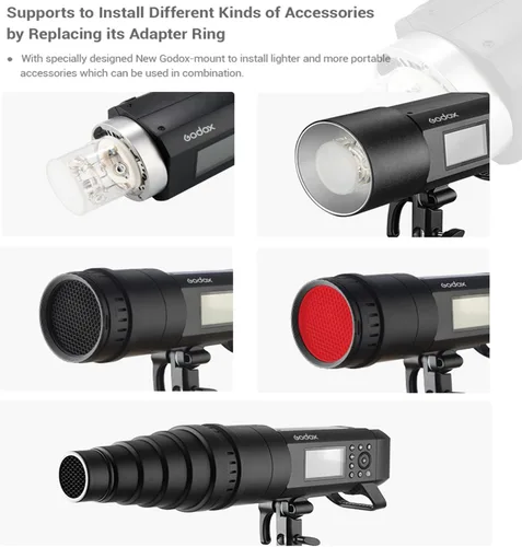 Vista 5 de Godox AD400Pro Witstro - Flash para exteriores todo en uno
