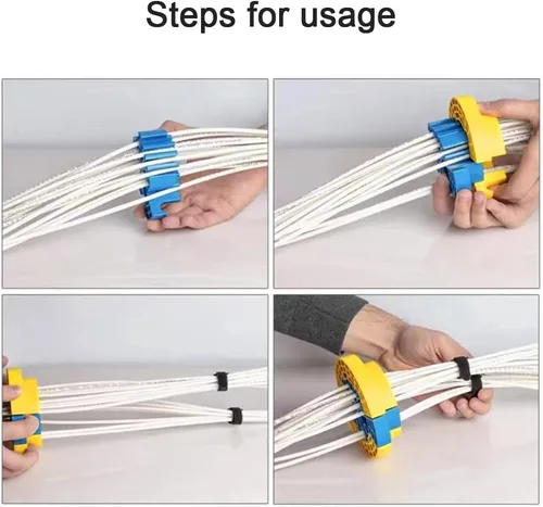Vista 8 de Herramienta organizadora de cables y peine de cables para gestión de cables de red - Kit de cableado universal de categoría 5/6 para evitar enredos