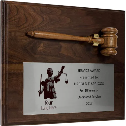 Vista 10 de Placa personalizada de martillo para abogados, abogados, fiscales, jueces, policías y más