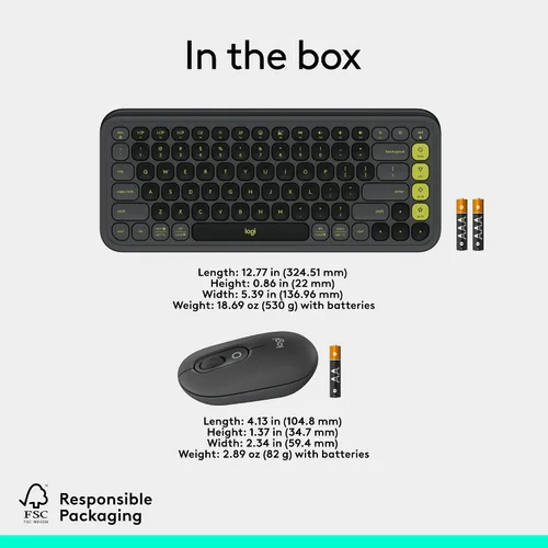 Vista 10 de Logitech POP ICON Combo, combo de teclado y mouse Bluetooth, escritura cómoda, teclas y botones programables, clics silenciosos, Easy-Switch hasta 3