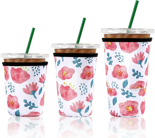Vista 18 de Cobetech - Funda reutilizable para café helado, paquete de 3 fundas de neopreno para tazas de café frías, de 16 a 32 onzas, funda aislada para taza