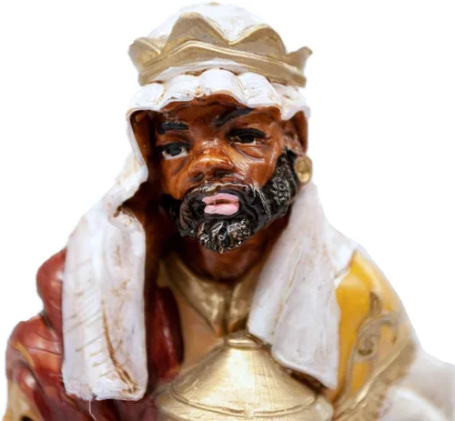 Vista 2 de Venerare King Balthazar Wise Man Nativity Figurine Colección 5 pulgadas Hecho en Italia