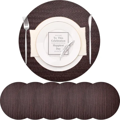 Vista 27 de PIGCHCY Juego de 4 manteles individuales en forma de cuña para mesa de comedor, tejido cruzado, lavables, resistentes al calor, manteles Bambúes