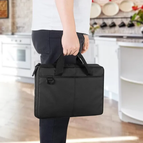 Vista 6 de samdew Bolsa para cuchillos de chef con más de 20 ranuras, estuche de almacenamiento de chef profesional con orificio de bloqueo y múltiples