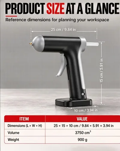 Vista 7 de Cordless Hot Melt Glue Gun Set Rechargeable Battery DIY Crafts Home Use