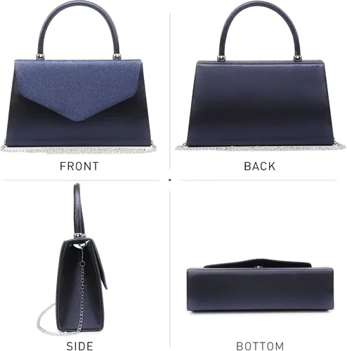 Vista 92 de Dasein Bolso de noche para mujer, embragues de fiesta, bolsos de boda, cóctel, baile de graduación, bolsos con purpurina esmerilada