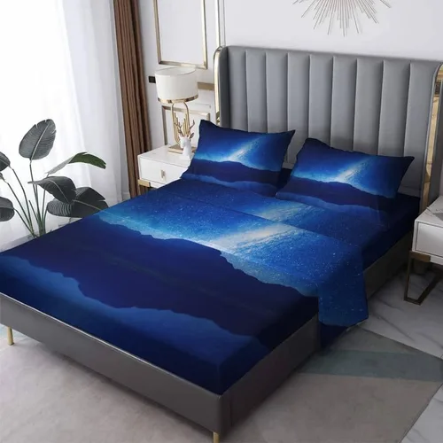 Vista 9 de Galaxy Sheets - Juego de sábanas de tamaño individual, sábanas de microfibra suave y bolsillo profundo, sábanas y fundas de almohada estampadas sin
