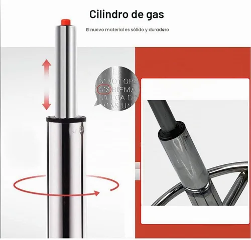 Vista 4 de Taburete de acero inoxidable resistente para banco de trabajo, taburete giratorio ajustable con 5 ruedas, estructura de acero inoxidable 304, cojín