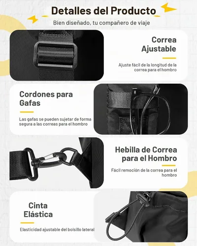 Vista 6 de SEAFEW Mochilas tácticas tipo bandolera, Negro, grande, Grande, Casual