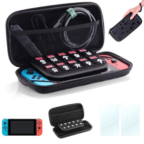 Vista 2 de CampFENSE Carrying Case for SwitchSwitch OLED, Protective Hard Shell Travel Carry Case compatible with Console & Accessories, with 10 Game Card