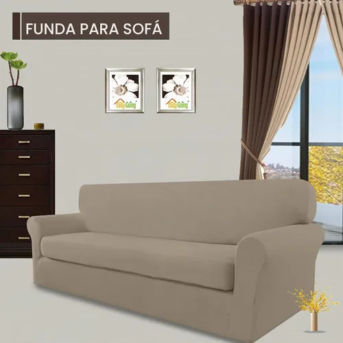 Vista 2 de Easy-Going - Funda elástica de microfibra de 2 piezas para sofá, funda suave de elastano, lavable, parte inferior elástica, protector para muebles