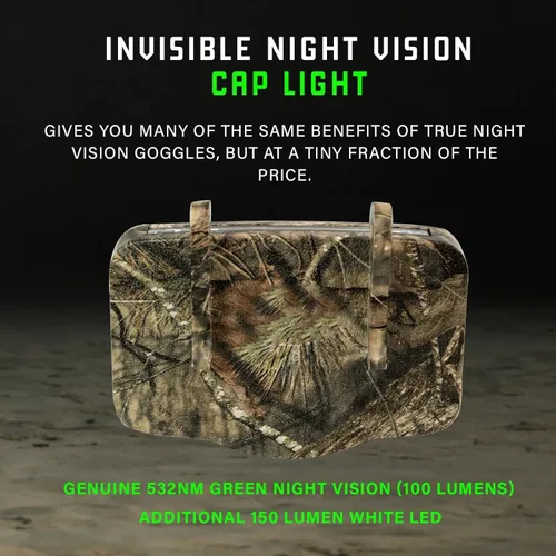 Vista 5 de MODERN NEEDS Luz de gorra de visión nocturna – Linterna compacta con clip alimentada por AAA Modos LED duales para acampar y cazar Linterna
