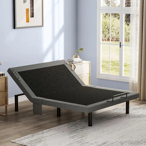 Vista 11 de Base de cama ajustable individual XL con masaje, base de cama eléctrica con patas ajustables, puertos USB, control remoto inalámbrico, gravedad cero