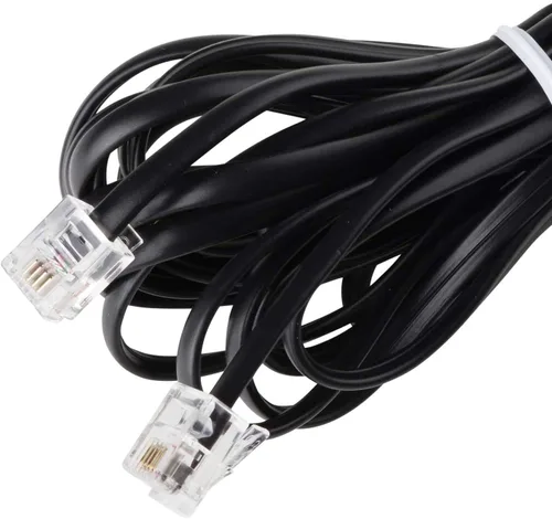 Vista 3 de iSoHo - Cable de teléfono para teléfono fijo, 15 pies RJ11, color negro Superb sound quality, sturdy build, fits wall jack connections, works with