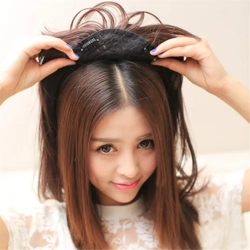 Vista 4 de 22 pulgadas de largo, ondulado, cierre con clips en la parte superior, para mujeres con cabello fino (marrón claro)