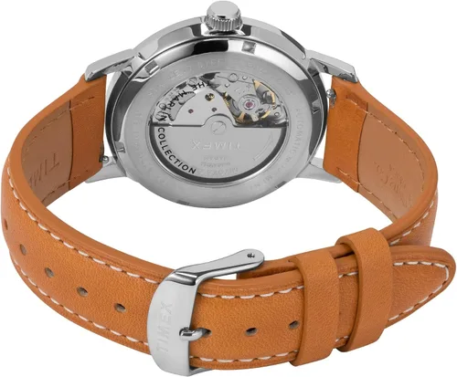 Vista 2 de Timex Marlin Auto - Correa de cuero marrón con esfera azul y correa de cuero marrón Marlin Auto - Correa de cuero marrón con esfera azul de 1575in