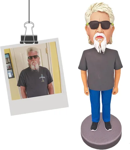 Vista 5 de Muñeco de cabeza grande personalizado para el día del padre a partir de fotos Escultura de cumpleaños personalizada para él Father's Day