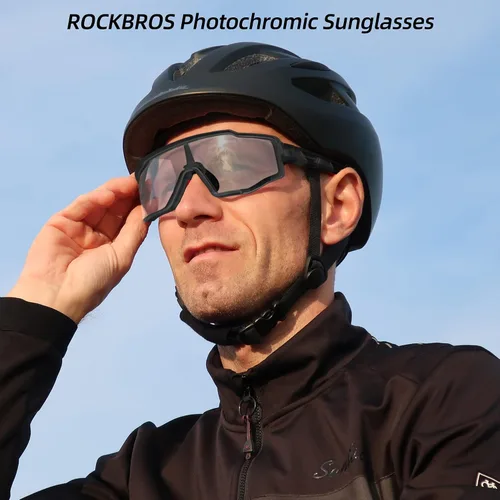 Vista 3 de ROCKBROS Gafas de sol fotocromáticas para hombres y mujeres, gafas de ciclismo deportivas, protección UV, resistentes al viento, gafas de bicicleta