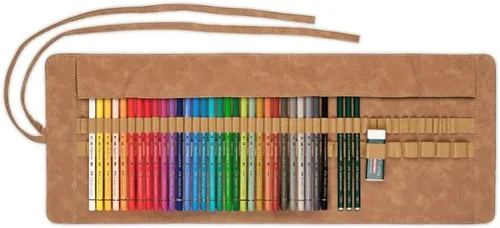Vista 2 de Faber-Castell Art & Graphic Polychromos - Lápiz de color, multicolor, rollo de 34, para arte, manualidades, dibujo, bocetos, hogar, escuela