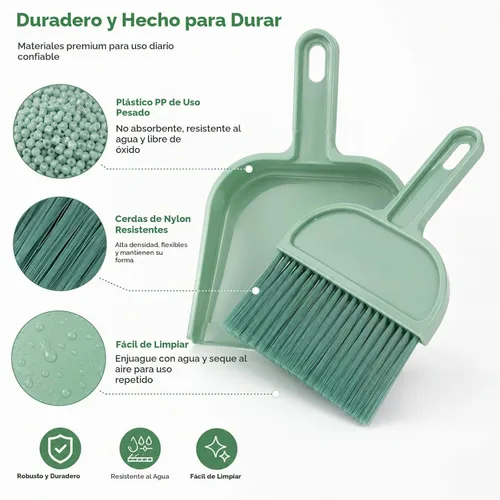 Vista 4 de Rypet Juego de mini recogedor y cepillo para limpieza de jaulas de mascotas pequeñas – Escoba de mano compacta para conejillo de indias, conejo