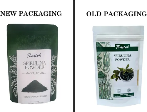 Vista 2 de Raslok Polvo de espirulina pura Apoyo inmunológico y antioxidantes Sin relleno y sin OMG, rico en proteína vegana (8 onzas)