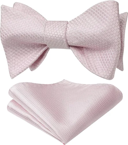Vista 165 de HISDERN Pajaritas para hombre, diseño de lunares, corbatín y bolsillo cuadrado, clásico, esmoquin de negocios, boda, pajaritas, pañuelo