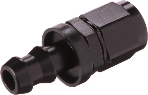 Vista 2 de Edelbrock 624013 Extremo de manguera Twist Lok recto -6 Blk anodizado
