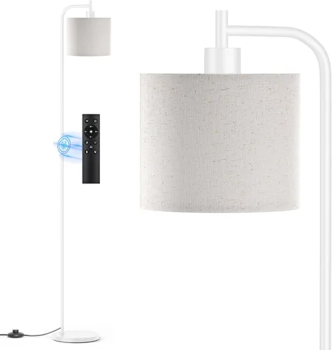 Vista 10 de Lámpara de pie con pantalla de lino, lámpara de pie alta regulable con control remoto y 3 temperaturas de color, modernas lámparas de pie de esquina