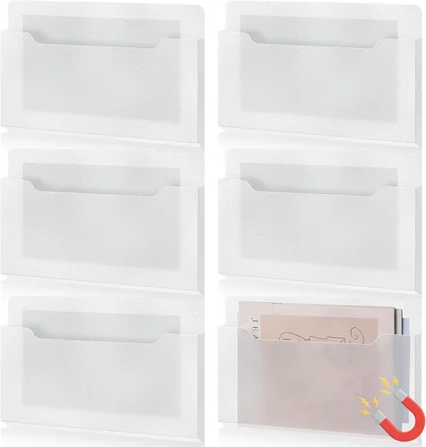 Vista 38 de Fuutreo Organizador magnético de archivos de pared, 6 unidades, soporte magnético para archivos de pared, frigorífico, revistas, papel para cartas