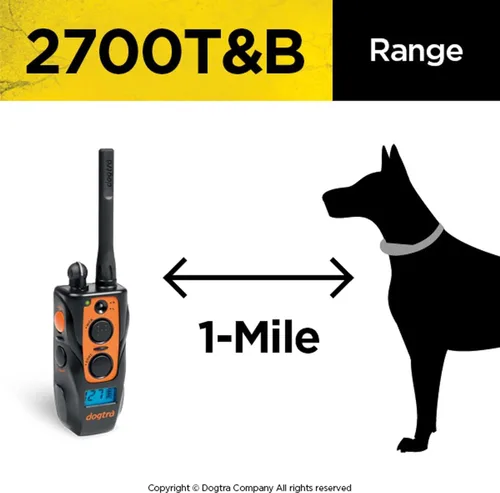 Vista 4 de Dogtra 2700T&B Collar electrónico de entrenamiento de perro de largo alcance de 1 milla y 1 milla y sonido de entrenamiento remoto para perros