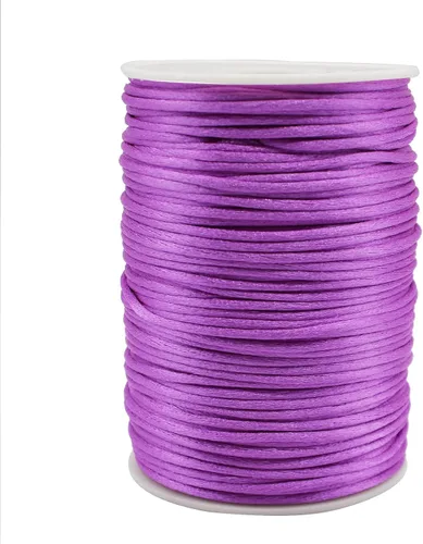 Vista 23 de Cordón de nailon negro de satén de 0.039 in x 109 yardas, cordón de seda satinada para pulseras, collares, fabricación de joyas, nudos chinos