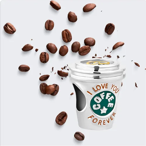 Vista 7 de Latte Art - Abalorio para taza de café compatible con pulseras Pandora