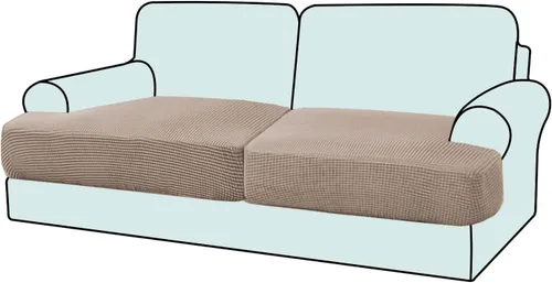 Vista 20 de Funda elástica para sillón con cojín en forma de T, funda de cojín individual para cojín de silla en forma de T, protector de tela jacquard gruesa