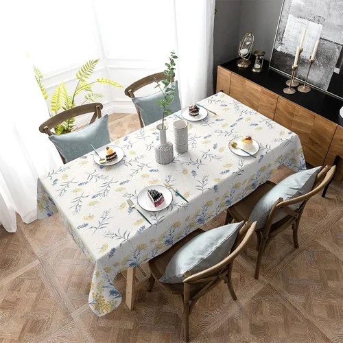 Vista 27 de Mantel rectangular impermeable con hojas de eucalipto de otoño, 52 x 70 pulgadas, mantel otoñal, rústico, girasol, acuarela, botánico, a prueba