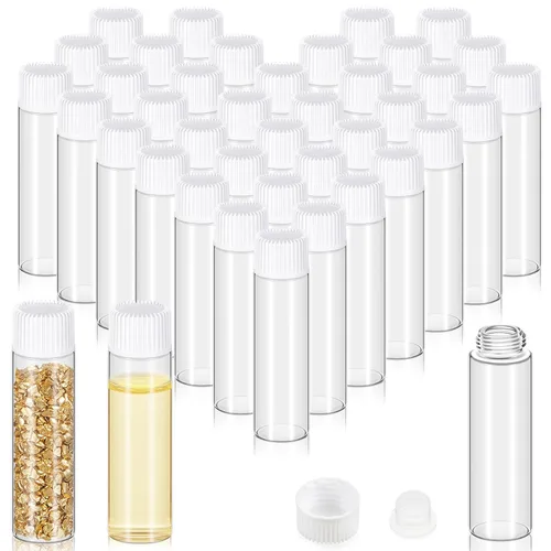 Vista 13 de Lallisa - 200 frascos de vidrio de 0.2 fl oz con tapas de rosca, botellas de vidrio pequeñas a prueba de fugas a granel, mini viales de muestra