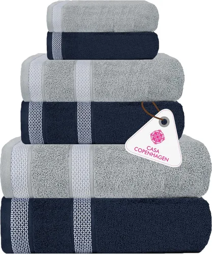 Vista 29 de CASA COPENHAGEN Juego de 6 toallas Ecstatic - Amarillo Mantequilla, 600 GSM 2 toallas de baño 2 toallas de mano 2 toallitas, diseñadas en Dinamarca