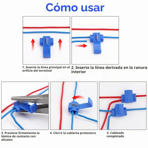 Vista 7 de 100 piezas de conectores de cable de empalme rápido sin soldadura, conector de empalme de calibre 18-14 AWG (unificador de cables), conectores
