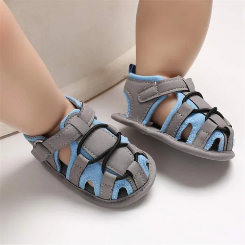 Vista 2 de HsdsBebe Sandalias de playa de verano para bebés, niños y niñas, transpirables, atléticas, antideslizantes, suela suave, zapatos de cuna para recién