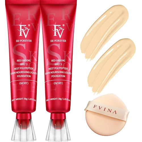 Vista 11 de FV Paquete de 2 bases impermeables, base ligera y de cobertura media con acabado mate, control de aceite, maquillaje líquido de larga duración
