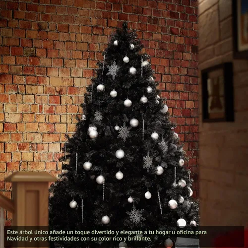 Vista 6 de Árbol de Navidad artificial Casafield de abeto negro de 6 pies con soporte de metal resistente