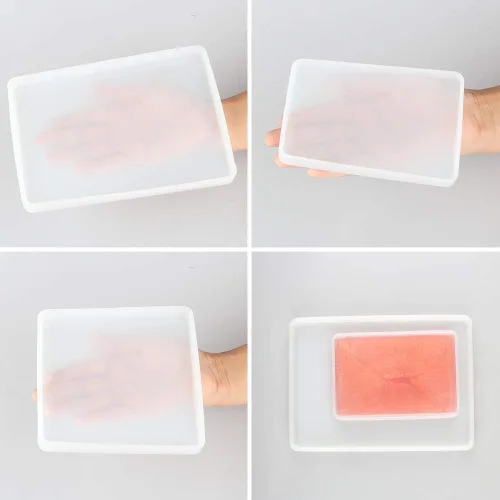 Vista 5 de Paquete de 7 moldes de resina de silicona grandes para álbum de teléfono, decoración de escritorio, posavasos, decoración del hogar, regalo, moldes
