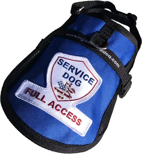 Vista 9 de Chaleco de acceso completo de malla para perros de servicio premium (circunferencia de 9 a 13 pulgadas, azul) - Incluye cinco tarjetas de folleto