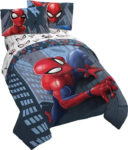 Vista 9 de Jay Franco Marvel Comics Avengers Good Guys - Juego de ropa de cama individual de 4 piezas, color azul