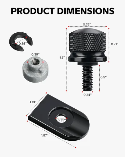 Vista 8 de Amazicha - Tornillo de montaje con tapa para perno de asiento para Harley Davidson, compatible con guardabarros 1997-2024