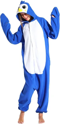 Vista 3 de Adult Penguin Pajamas One Piece Halloween Christmas Cosplay penguin Costume Animal Homewear Sleepwear For Women Men