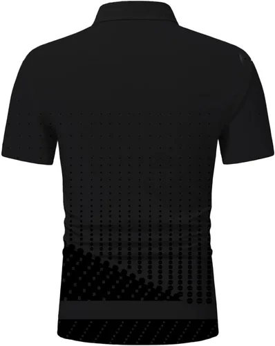 Vista 3 de Polo de manga corta con estampado triangular, cuello de solapa, camisa de golf ajustada para verano