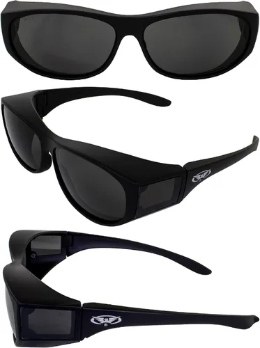 Vista 8 de Global Vision Gafas de seguridad Escort que se ajustan a la mayoría de las lentes ahumadas Negro humo