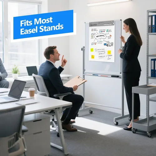 Vista 4 de Nortix Sticky Easel Pads, Flip Chart Paper, 15 x18 inch, 30 Sheets/Pad, 4 Pads, Chart Paper for Teachers,Super Adhesive & Bleed-Resistant, Mini