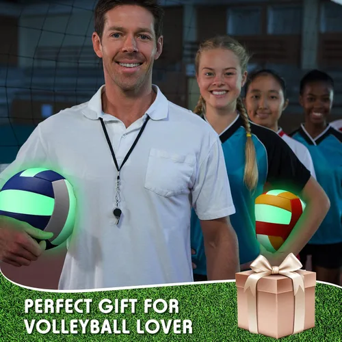 Vista 5 de Libima 3 piezas de voleibol que brilla en la oscuridad con bolsa de malla de bomba, regalo de graduación luminoso para adolescentes y adultos