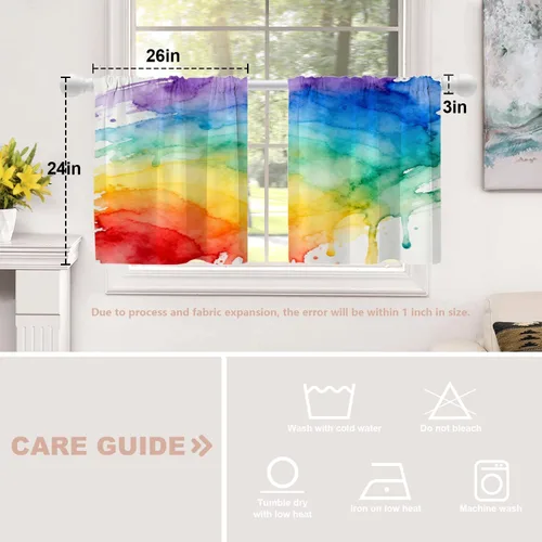 Vista 5 de Shrahala Cortinas de nivel de chakras con mandala beige para ventanas de cocina, paneles de cortina de ventana de mandala multicapa de poliéster